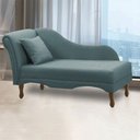 Ver imagem 2 de Divã Recamier Pés Retrô Medelin 150cm Linho Azul E03 - D’Rossi