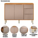 Ver imagem 4 de Balcão de Pia para Cozinha 120 cm 2 Portas Valena Cinamon/Nude
