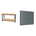 Ver imagem 1 de Conjunto de Organização Profissional 1 Bancada Aberta 150cm 1 Painel para Ferramentas em Aço Presto