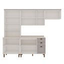 Ver imagem 3 de Cozinha Completa Iluminata 10 Portas 3 Gavetas 100% Mdf com Vidro Branco/fendi/mineral - Genialflex