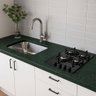 Pia Cozinha Granito Verde Ubatuba 120cm Corte Cooktop e Cuba: Verde Ubatuba - 1