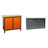 Conjunto de Organização Profissional 1 Bancada Aberta 110cm 1 Painel para Ferramentas em Aço Presto - 1