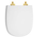 Ver imagem 1 de Assento Sanitário Laqueado Soft Close Sabatini Branco para Vaso Icasa com Ferragem Dourada