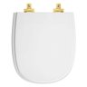 Assento Sanitário Laqueado Soft Close Sabatini Branco para Vaso Icasa com Ferragem Dourada - 1