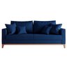 Sofá 3 Lugares Beny Base em Madeira Linho Azul - 2