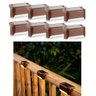 10 Balizador Led Luz Solar Escada Corrimão Deck Jardim Decor Dangos Preto Branco Natural - 1
