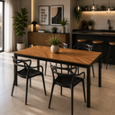 Ver imagem 3 de Conjunto Sala de Jantar Mesa Retangular Industrial com 4 Cadeiras Allegra - Preto