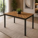Ver imagem 5 de Conjunto Sala de Jantar Mesa Retangular Industrial com 4 Cadeiras Allegra - Preto