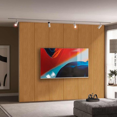 Painel Ripado Placa 300 Cm X 250 Cm Mdf e Mdp Nature Linea Brasil