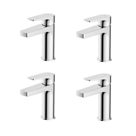 Kit 4 Torneiras para Lavatório de Mesa Bica Baixa Noronha Celite Branco/Cromado