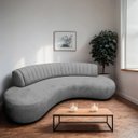 Ver imagem 1 de Divã Recamier Celeste Curvo Sala Estar Luxo 160cm Bouclé