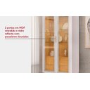 Ver imagem 3 de Cristaleira lenia com Led  2 Portas Vidro Reflecta 2 Gavetas Off White e Freijó Belufan Moveis