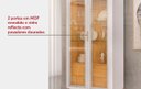Ver imagem 3 de Cristaleira lenia com Led 2 Portas Vidro Reflecta 2 Gavetas Off White e Freijó Belufan Moveis