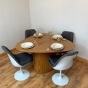 Ver imagem 3 de Mesa de Jantar Orgânica 120x123cm Tampo Freijó Base Freijó Personal Moveis Design