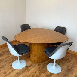 Mesa de Jantar Orgânica 120x123cm Tampo Freijó Base Freijó Personal Moveis Design  - 4