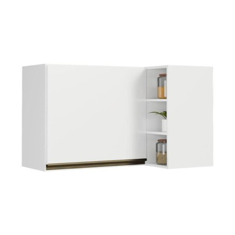 Armário Aéreo de Canto Florença 90cm 1 Porta MDP Branco Multimóveis