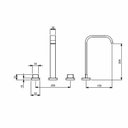 Ver imagem 4 de Kit 2 Torneira Misturador para Banheiro Bica Alta com Válvula de Escoamento Virtus Roca Cinza/Cromado