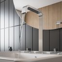 Ver imagem 2 de Kit 2 Torneira Misturador para Banheiro Bica Alta com Válvula de Escoamento Virtus Roca Cinza/Cromado