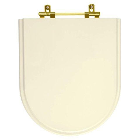Assento Sanitário Carrara Creme para Vaso Deca com Ferragem Dourada