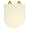 Assento Sanitário Carrara Creme para Vaso Deca com Ferragem Dourada - 1