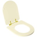 Ver imagem 2 de Assento Sanitário Carrara Creme para Vaso Deca com Ferragem Dourada