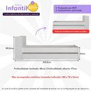 Ver imagem 3 de Bicama com Baú Embutido para Colchão 78x188cm Cookie Multimóveis Bb5009 Branco