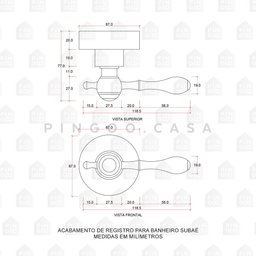Acabamento De Registro Para Banheiro Subaé Pingoo.casa - Preto - 4