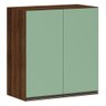 Armário Para Cozinha 70 Cm 2 Portas Dourado Com Verde - 1