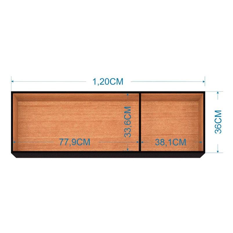 Armário Aéreo para Cozinha 3 Portas 120 cm Preto – Poquema - 2