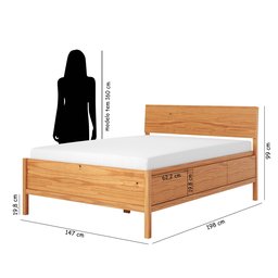 Cama de Casal em Madeira Maciça 147cm X 198cm Square - 3