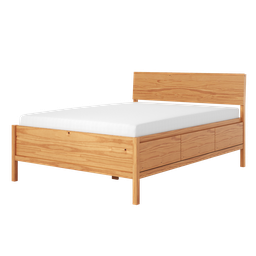 Cama de Casal em Madeira Maciça 147cm X 198cm Square - 6