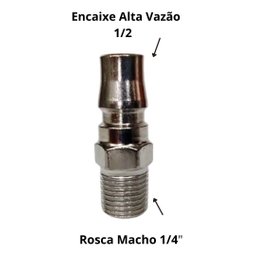 Pino Engate Rápido Alta Vazão 1/2 Com Rosca Macho 1/4 - 3