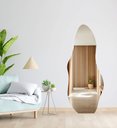 Ver imagem 2 de Espelho Orgânico Luxo Grande 150 X 60 Corpo Inteiro Moderno Lapidado com Suporte