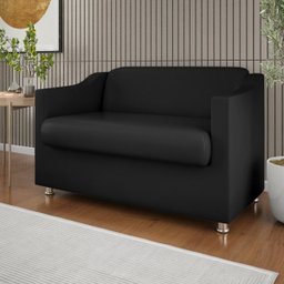 Sofá Namoradeira Tilla Preta 2 Lugares Reforçada - V8 Decor - 4