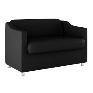 Sofá Namoradeira Tilla Preta 2 Lugares Reforçada - V8 Decor