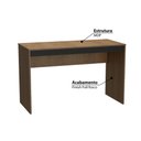 Ver imagem 2 de Kit Escritório B28 com Mesa e Estante com 6 Nichos - Mel/Preto