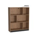 Ver imagem 4 de Kit Escritório B28 com Mesa e Estante com 6 Nichos - Mel/Preto