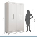 Ver imagem 3 de Quarto de Bebê Completo com Guarda-Roupa, Berço e Cômoda Manu Branco