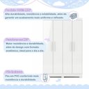 Ver imagem 2 de Quarto de Bebê Completo com Guarda-Roupa, Berço e Cômoda Manu Branco