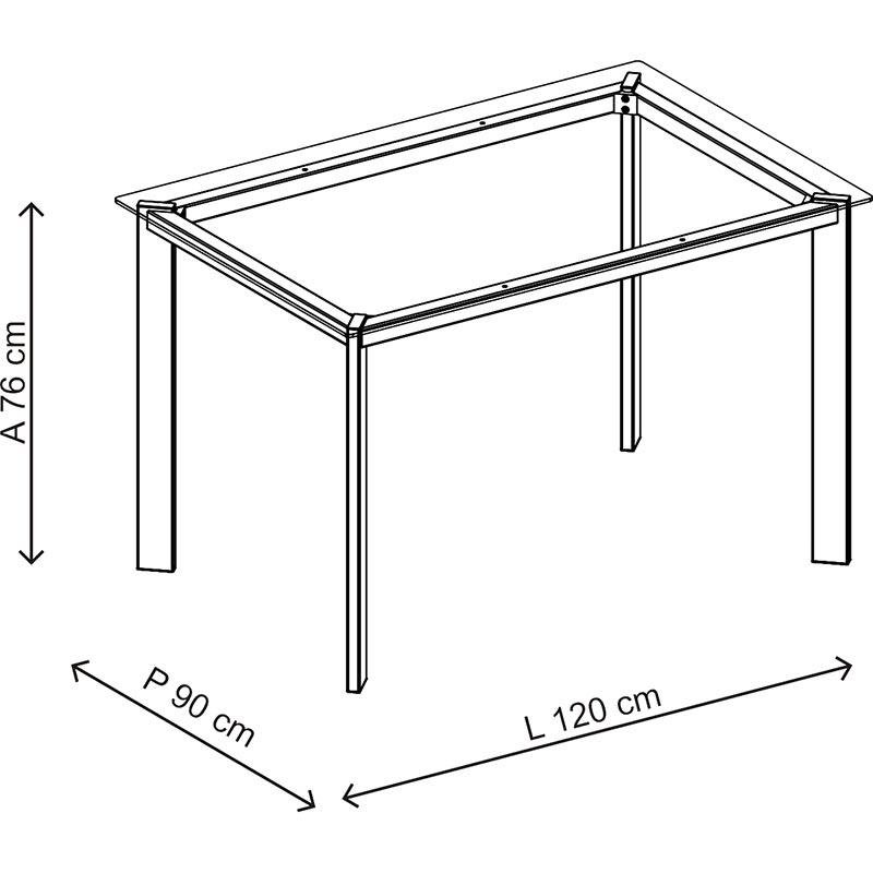 Mesa 1513 - Móveis Carraro - Cromado / Preto - 4