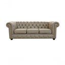 Ver imagem 1 de Sofá Chesterfield de Couro 3 Lugares Avelã - Mempra
