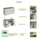 Ver mais imagens de Balcão Gabinete de Banheiro Suspenso 88,4 com 2 Portas e 4 Gavetas Berlim