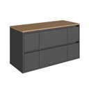 Ver imagem 3 de Balcão Gabinete de Banheiro Suspenso 88,4 com 2 Portas e 4 Gavetas Berlim Preto/Grafite