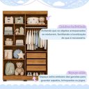 Ver imagem 3 de Quarto de Bebê Completo com Guarda-Roupa, Berço e Cômoda Manu Branco/Amadeirado