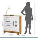 Ver imagem 5 de Quarto de Bebê Completo com Guarda-Roupa, Berço e Cômoda Manu Branco/Amadeirado