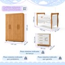 Ver imagem 3 de Quarto de Bebê Completo com Guarda-Roupa, Berço e Cômoda Manu