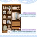 Ver imagem 5 de Quarto de Bebê Completo com Guarda-Roupa, Berço e Cômoda Manu Branco/Amadeirado