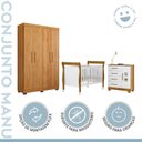 Ver imagem 7 de Quarto de Bebê Completo com Guarda-Roupa, Berço e Cômoda Manu Branco/Amadeirado
