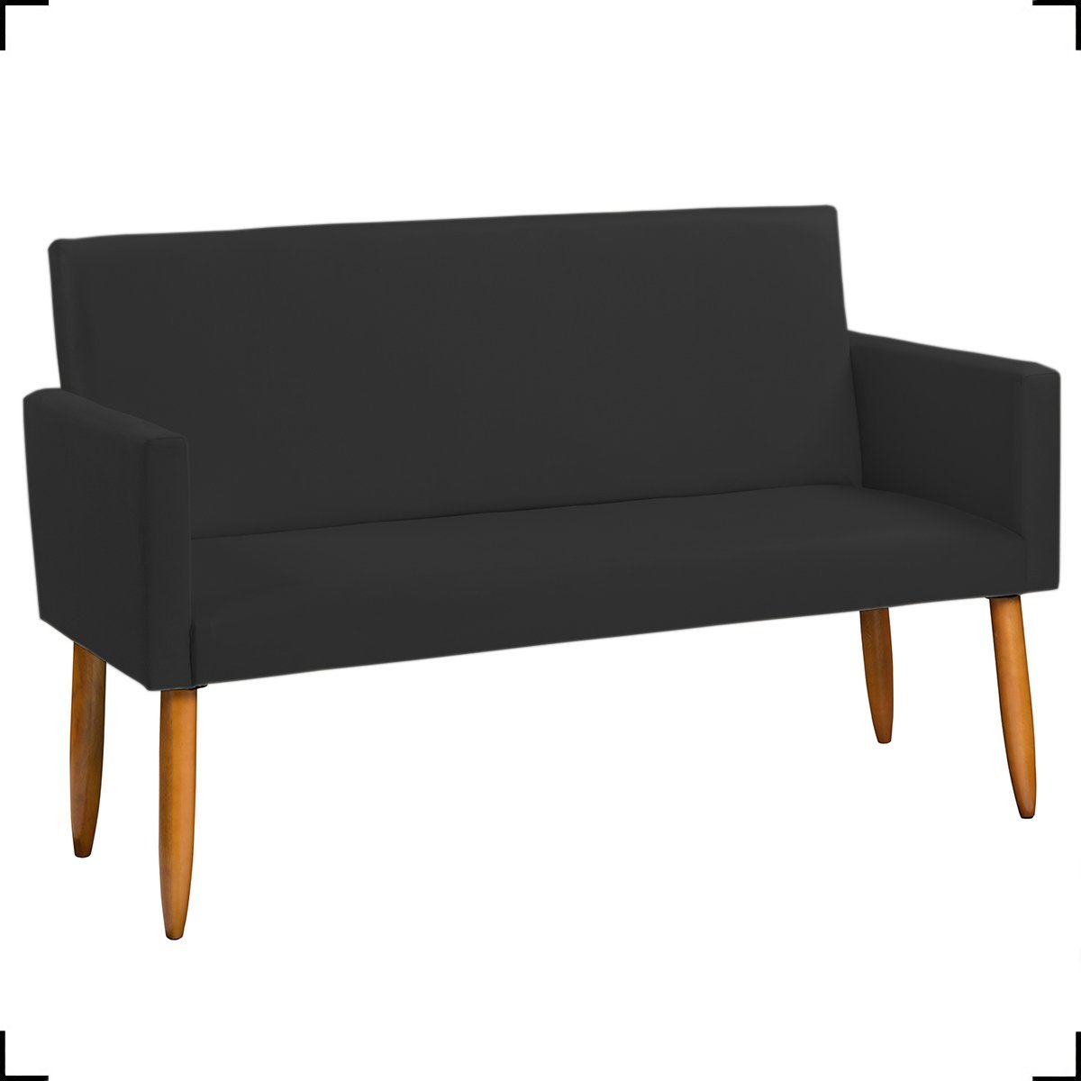 Kit Namoradeira Decorativa + 2 Poltronas Para Sala Reforçadas + 2 Puff Redondo Suede Preto - 2