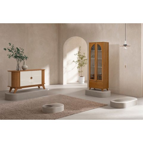 Conjunto Sala de Estar: Buffet Vivaldi + Cristaleira Murano